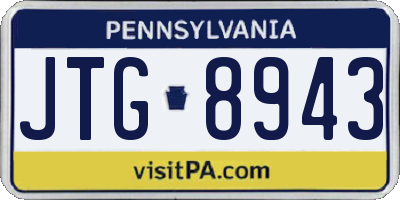 PA license plate JTG8943