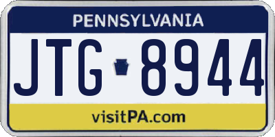 PA license plate JTG8944
