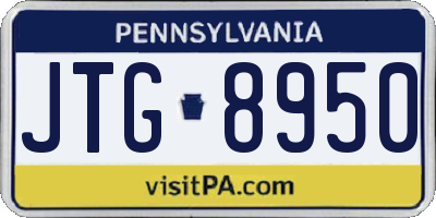 PA license plate JTG8950