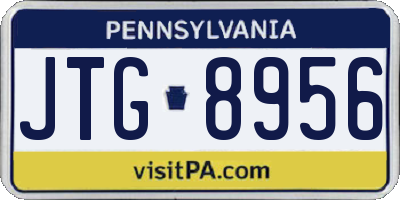 PA license plate JTG8956