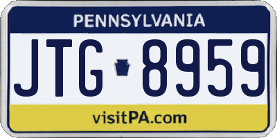 PA license plate JTG8959