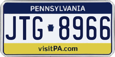 PA license plate JTG8966