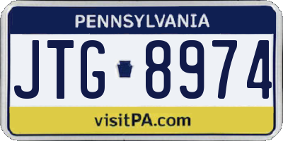 PA license plate JTG8974