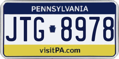 PA license plate JTG8978