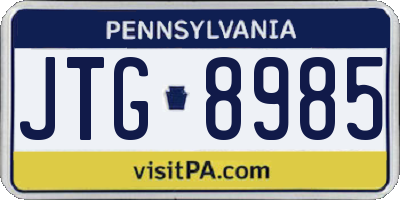 PA license plate JTG8985