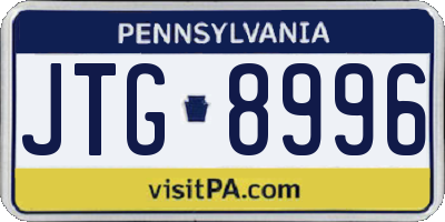 PA license plate JTG8996