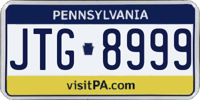 PA license plate JTG8999