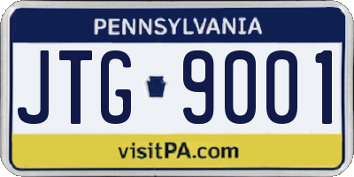 PA license plate JTG9001