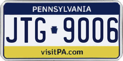 PA license plate JTG9006