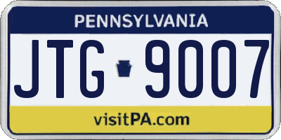 PA license plate JTG9007