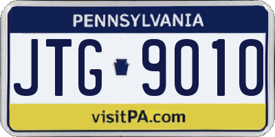 PA license plate JTG9010