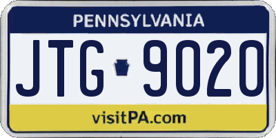 PA license plate JTG9020