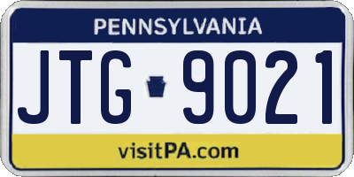 PA license plate JTG9021