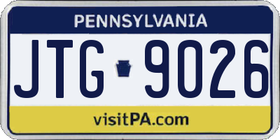 PA license plate JTG9026