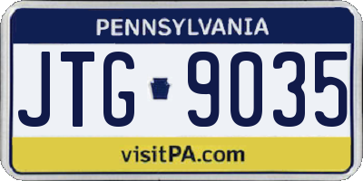 PA license plate JTG9035
