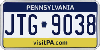 PA license plate JTG9038