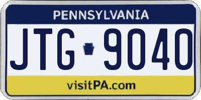 PA license plate JTG9040