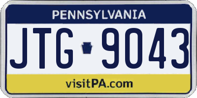 PA license plate JTG9043
