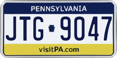 PA license plate JTG9047