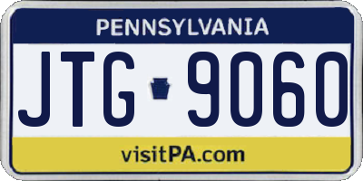 PA license plate JTG9060