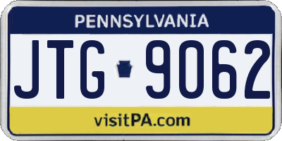 PA license plate JTG9062