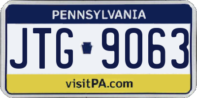 PA license plate JTG9063
