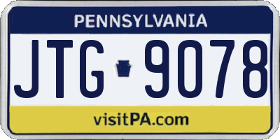 PA license plate JTG9078