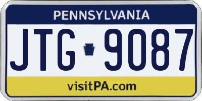 PA license plate JTG9087