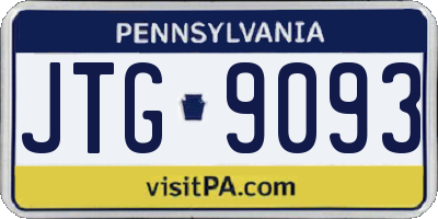 PA license plate JTG9093