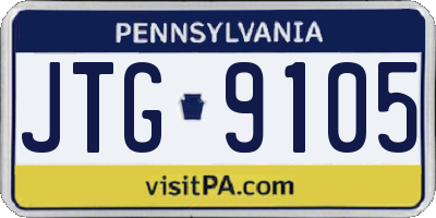 PA license plate JTG9105