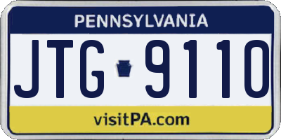 PA license plate JTG9110