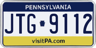 PA license plate JTG9112