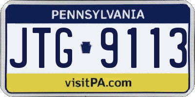 PA license plate JTG9113
