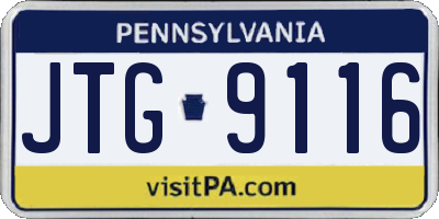 PA license plate JTG9116
