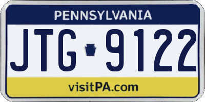 PA license plate JTG9122