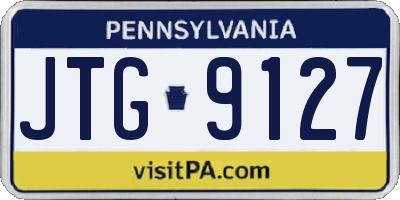 PA license plate JTG9127
