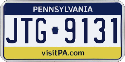 PA license plate JTG9131
