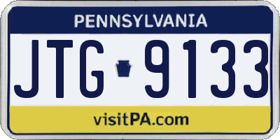 PA license plate JTG9133