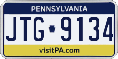 PA license plate JTG9134