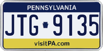 PA license plate JTG9135