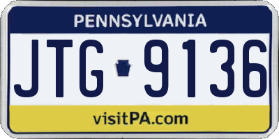 PA license plate JTG9136