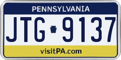 PA license plate JTG9137