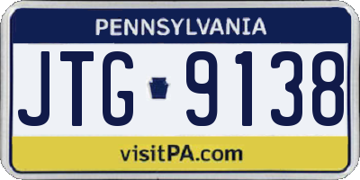 PA license plate JTG9138