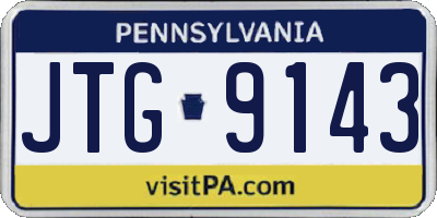 PA license plate JTG9143