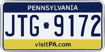 PA license plate JTG9172