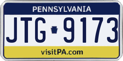 PA license plate JTG9173