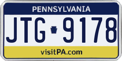 PA license plate JTG9178