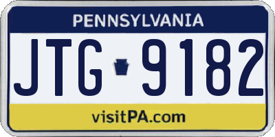 PA license plate JTG9182