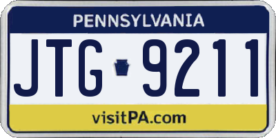 PA license plate JTG9211