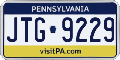 PA license plate JTG9229